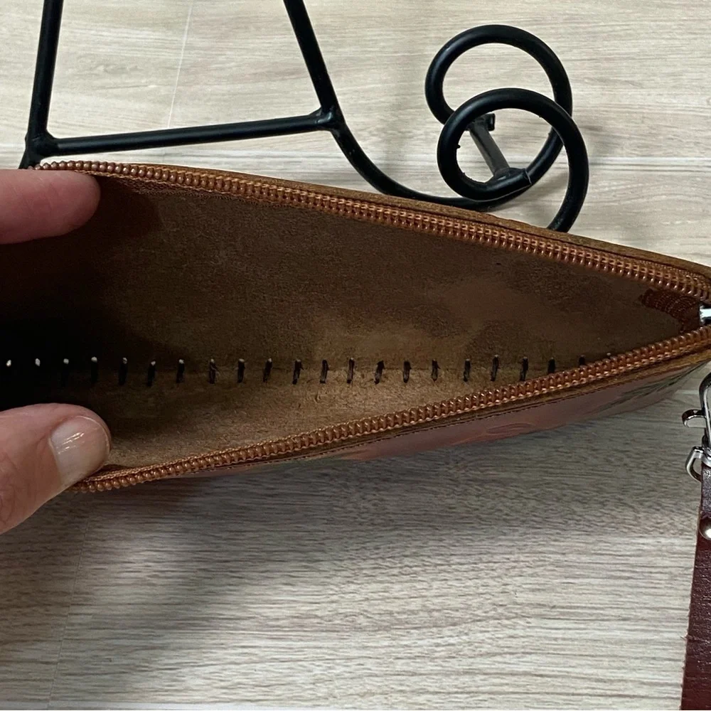 Hawaii Tropical Embossed Leather Wallet Wristlet